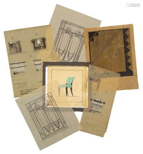 Arthur Litt (français 1905-1961), aquarelle sur papier, six ...