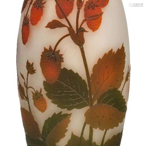 Arsall (allemand), un vase en verre camée à double recouvrem...