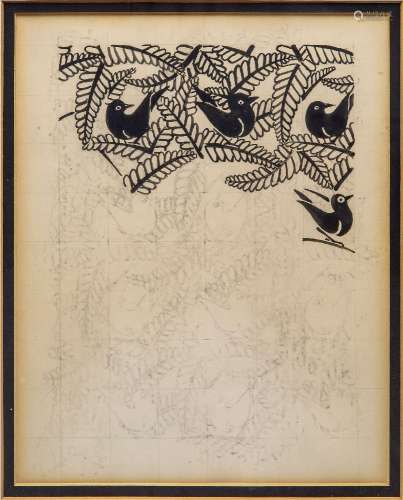 Attribué à René Lalique (Français, 1860-1945), un dessin pou...