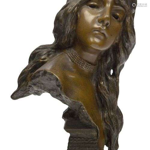 Emmanuel Villanis (Français 1858-1914), un buste en spelter ...