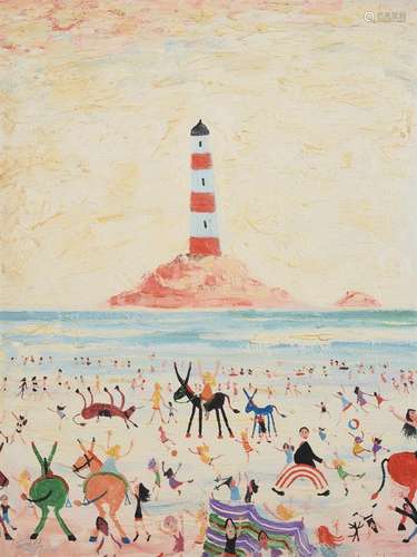 λ Simeon Stafford (British b. 1956), Lighthouse and donkey r...