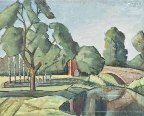 λ Tom Malone (British 1913-1986), Landscape: Homage to Cezan...