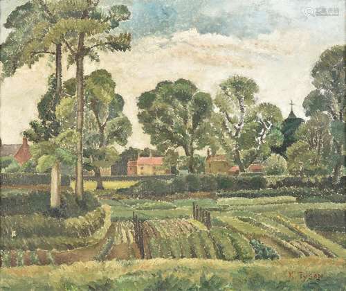 λ Kathleen Tyson (British 1898-1982), Village landscape