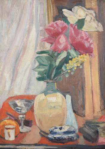 Jacqueline Marval (French 1866-1932), Still life with roses ...