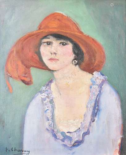 λ Emilie Charmy (French 1878-1974), Lady in a red hat