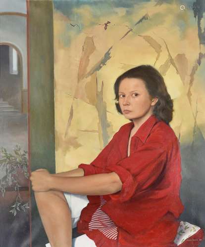 λ Claire Naylor (British 20th century), Set piece in red (se...