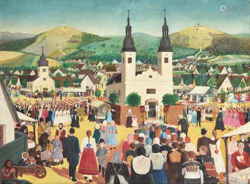 János Gajdos (Hungarian 1912-1950), Village scene