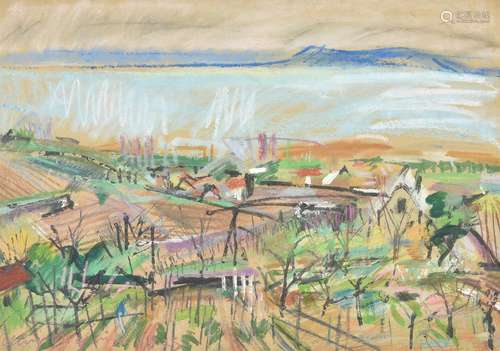 λ Zsigmond Uhrig (Hungarian 1919-1993), Badacsonyi landscape