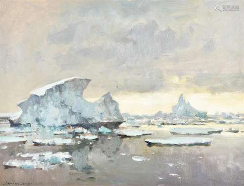 λ Edward Seago (British 1910-1974), Icebergs at Base 'W' off...