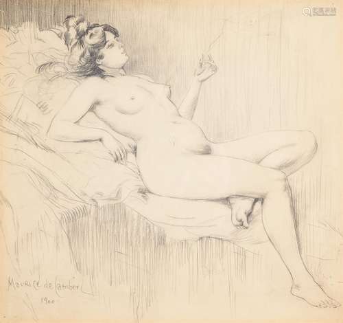 λ Maurice de Lambert (French 1873-1952), Reclining nude