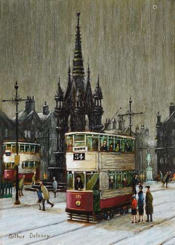 λ Arthur Delaney (British 1927-1987), Tram in front of the A...