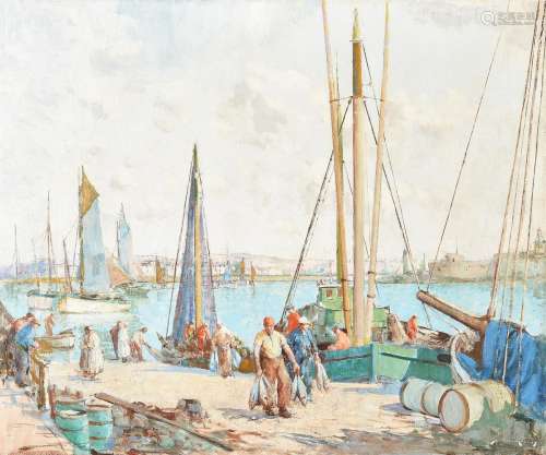 λ William Lee Hankey (British 1869-1952), Breton harbour sce...