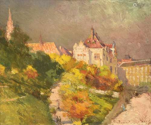 Gyula Háry (Hungarian 1864-1946), View of Budapest