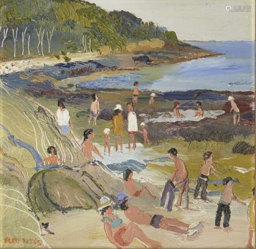 Fred Yates, British 1922-2008 - Couple Sunbathing on a Coast...
