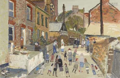 Fred Yates, British 1922-2008 - Figures on a Residential Str...