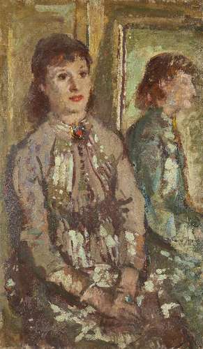 Edward Le Bas RA, British 1904-1966 - Portrait of a lady; oi...