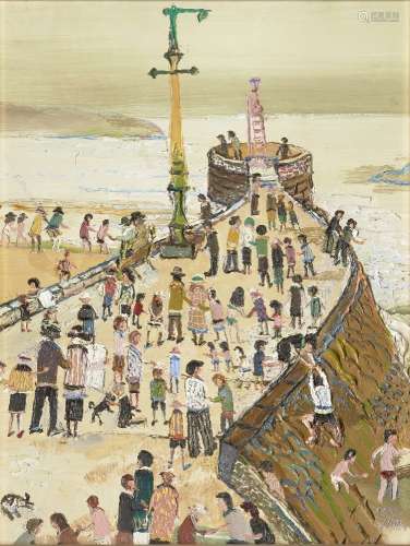 Fred Yates, British 1922-2008 - Tourists on Banjo Pier; oil ...