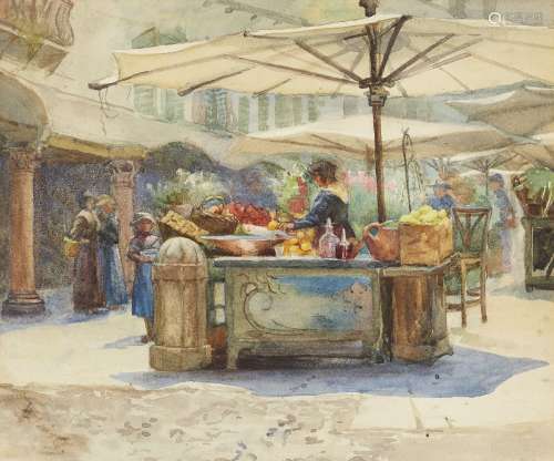 Flora MacDonald Reid, Scottish 1861-1938 - The Market Place,...