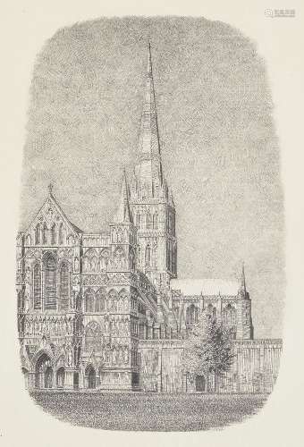 Frederick Marns, British 1933-2013 - Salisbury Cathedral, 19...