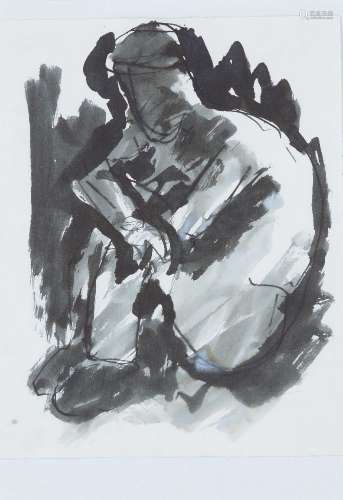 Josef Herman OBE RA, British 1911-2000 - Sitting Figure; ink...