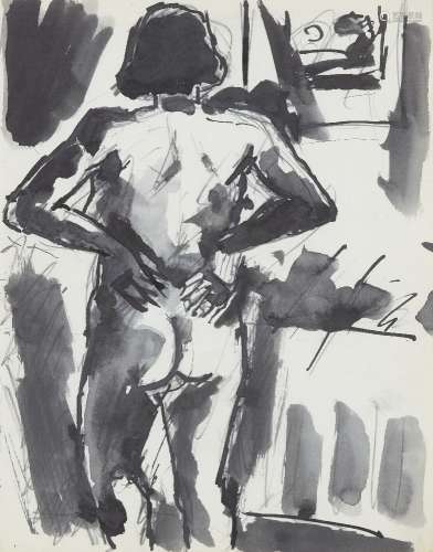 Josef Herman OBE RA, British 1911-2000 - Standing Nude; penc...
