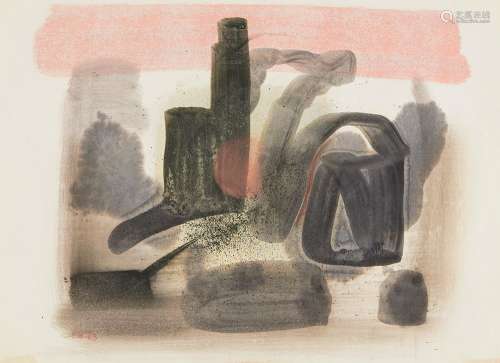 Clarke Hutton, British 1898-1984 - Untitled (pink and black)...