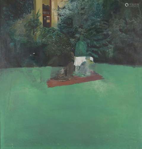 Donald Wilkinson, British b.1937 - The picnic; oil on canvas...