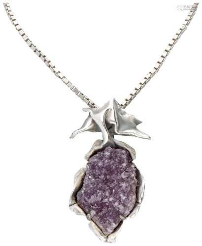 Silver Reino Saastamoinen vintage necklace and pendant set w...