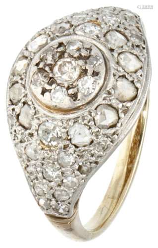 BLA 9K. Yellow gold Art Deco ring set with 0.60 ct. diamond ...