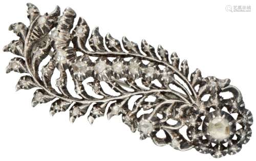Silver antique Frisian feather brooch set with diamond - 833...