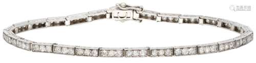 Pt 950 Platinum Art Deco bracelet set with approx. 0.86 ct. ...