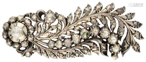 Silver antique Frisian feather brooch set with diamond - 835...
