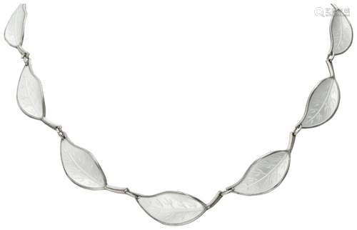 Willy Winnaess for David-Andersen silver necklace of leaf-sh...