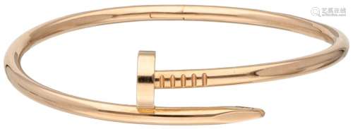 18K. Rose gold classic Cartier 'Juste un Clou' bangle bracel...