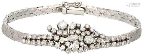 Classic 14K. white gold entourage bracelet set with approx. ...