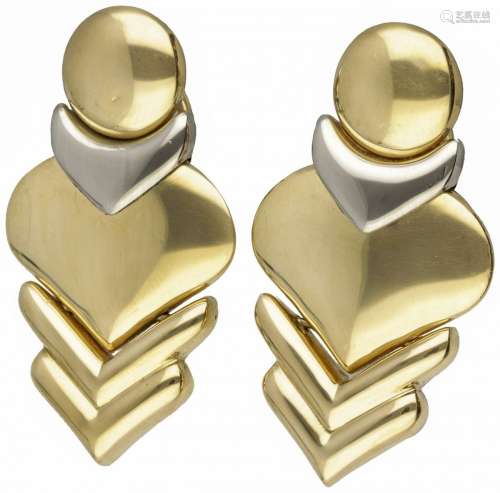 18K. Bicolor gold Chimento Italian design earrings.