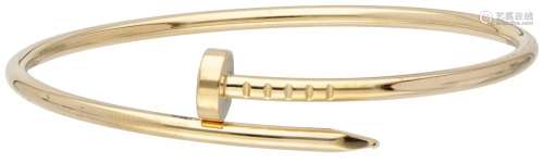 18K. Yellow gold Cartier 'Juste un Clou' small bangle bracel...