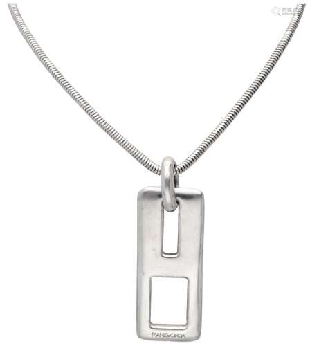 Silver Pianegonda Italian design necklace with pendant - 925...