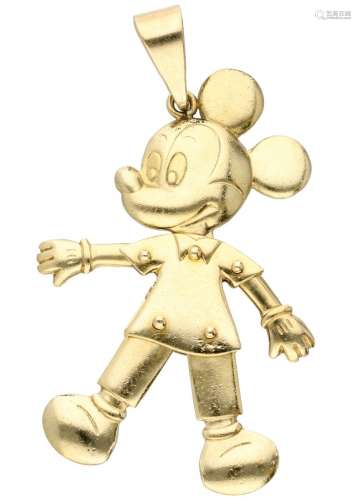 14K. Yellow gold pendant in the shape of Disney's Mickey Mou...
