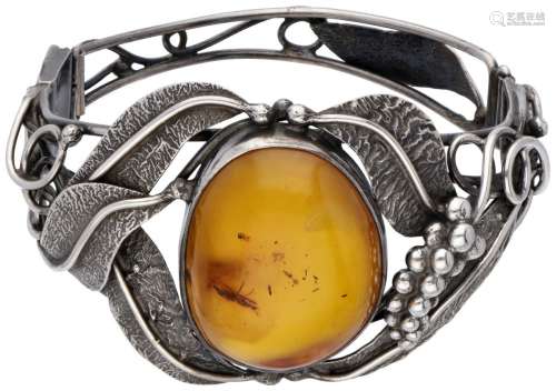 Silver bracelet set with approx. 21.65 ct. amber - 925/1000.
