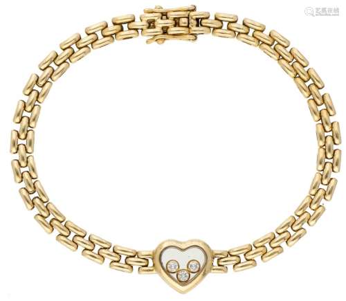 19.2K. Yellow gold Chopard L.U.C. Happy Diamonds bracelet se...
