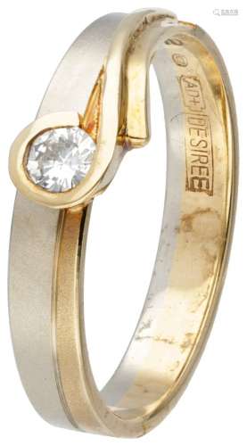 14K. Bicolor gold Desiree ring set with approx. 0.10 ct. dia...