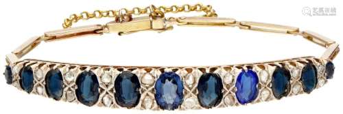 BLA 10K. Yellow gold Art Deco bracelet set with diamond and ...