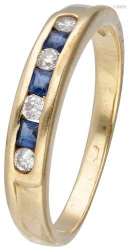 14K. Yellow gold ring set with approx. 0.08 ct. diamond and ...