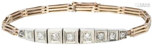 18K. Rose gold Art Deco bracelet set with approx. 0.58 ct. d...