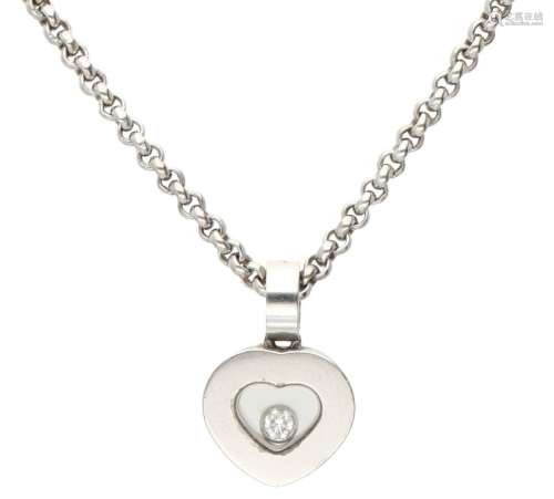 18K. White gold Bague Chopard 'Happy Diamonds' necklace and ...
