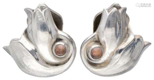 Silver Georg Jensen clip earrings of the year 1999, set with...
