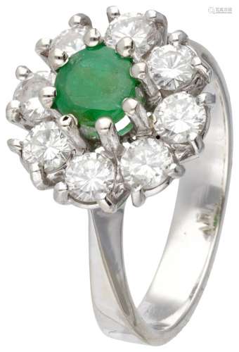 18K. White gold rosette ring set with approx. 0.80 ct. diamo...