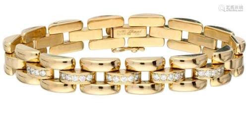 18K. Yellow gold Chopard 'La Strada' bracelet set with appro...