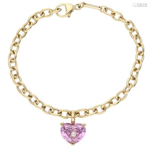 18K. Yellow gold Chopard bracelet with a approx. 0.02 ct. fl...